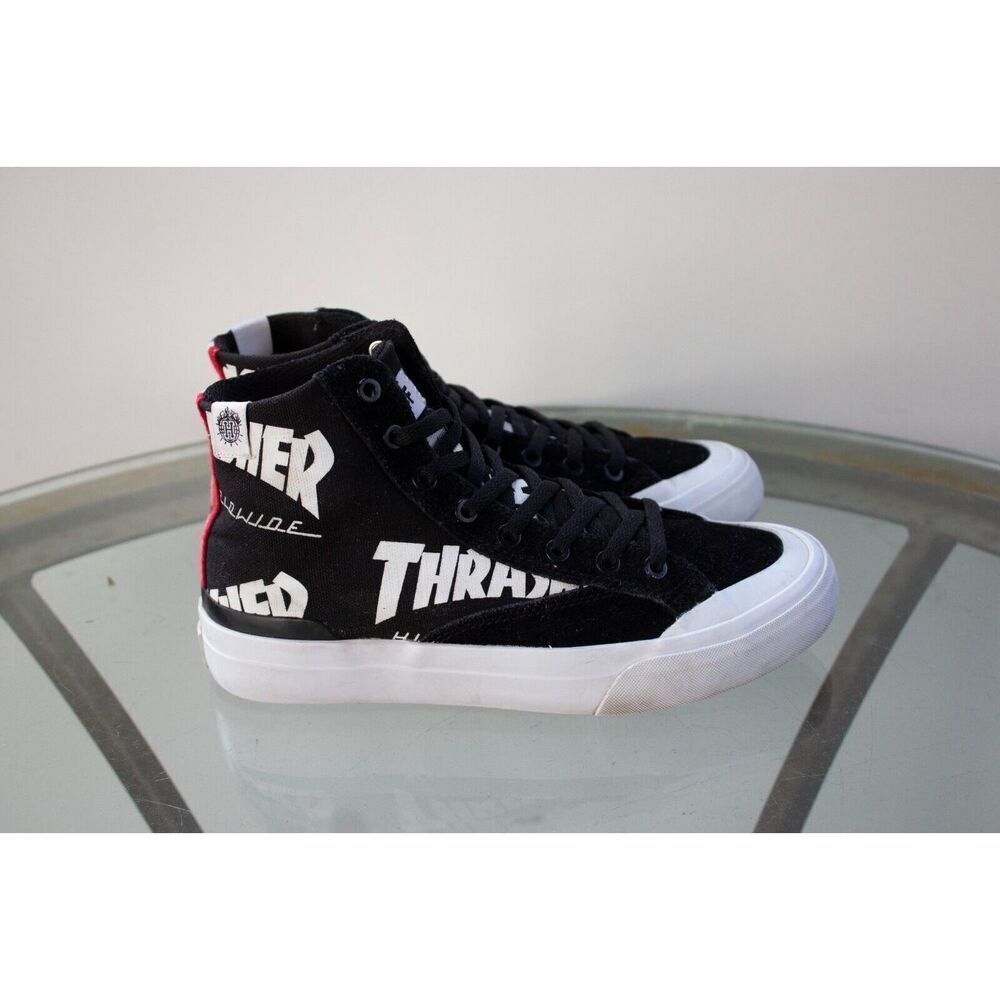 HUF FOOTWEAR x THRASHER CLASSIC HI SNEAKER BLACK White Men US Size 4